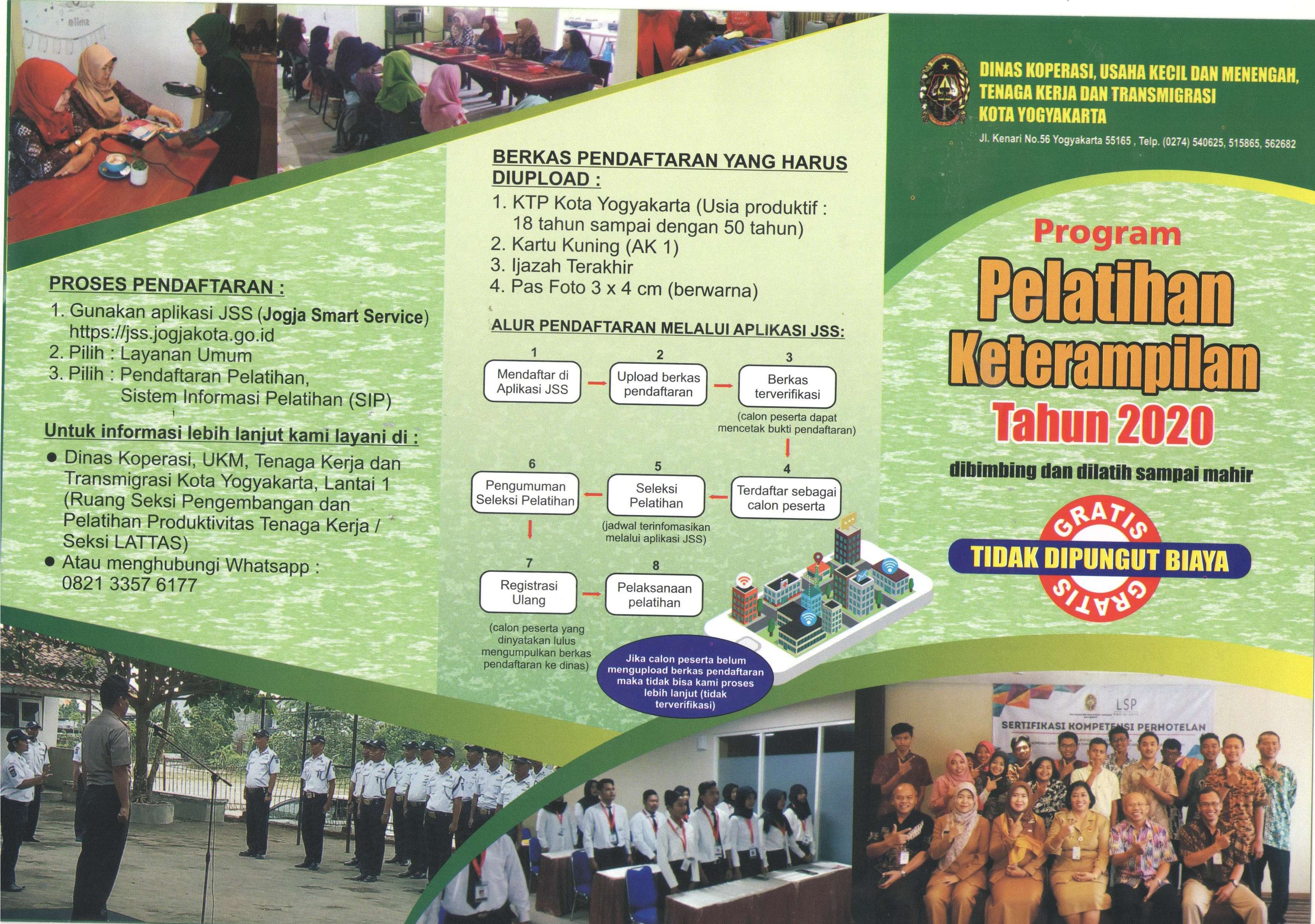 Program Pelatihan Ketrampilan dari Dinas Koperasi, Usaha Kecil dan Menengah, Tenaga Kerja dan Transmigrasi Kota Yogyakarta Tahun 2020